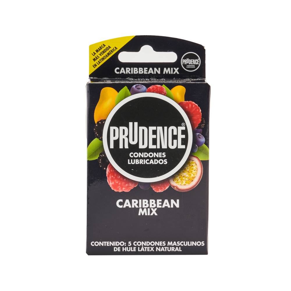 Prudence condones mix caribbean (pack 5 piezas)