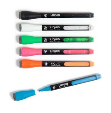 Les Produits U Liquid Chalk & Dry Erase Markers, Assorted (6 ct)