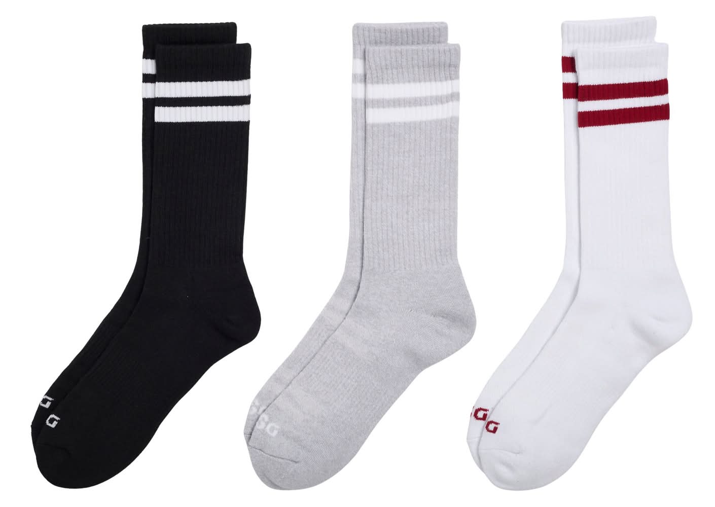 DSG Lifestyle Crew Socks 3-Pack (Black/Grey/Spice, L)