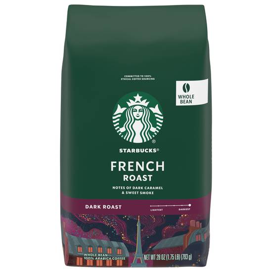 Starbucks 100% Arabica Whole Bean French Dark Roast Coffee (28 oz)