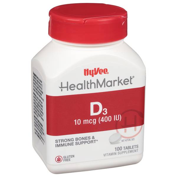 Hy-Vee HealthMarket Vitamin D-400 Dietary Supplement Tablets