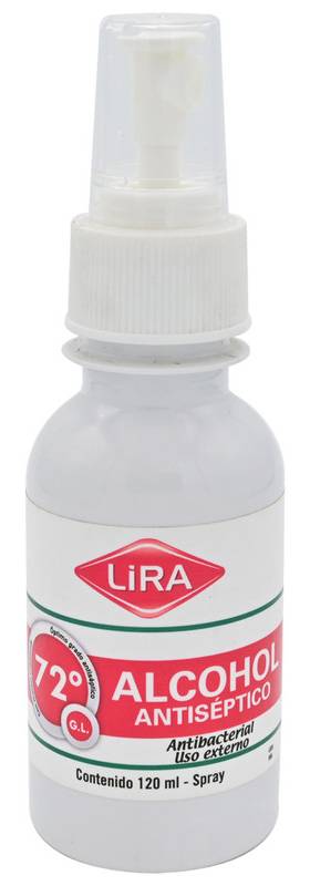 LIRA ALCOHOL ANTISEP SOL SPR FCO*120ML