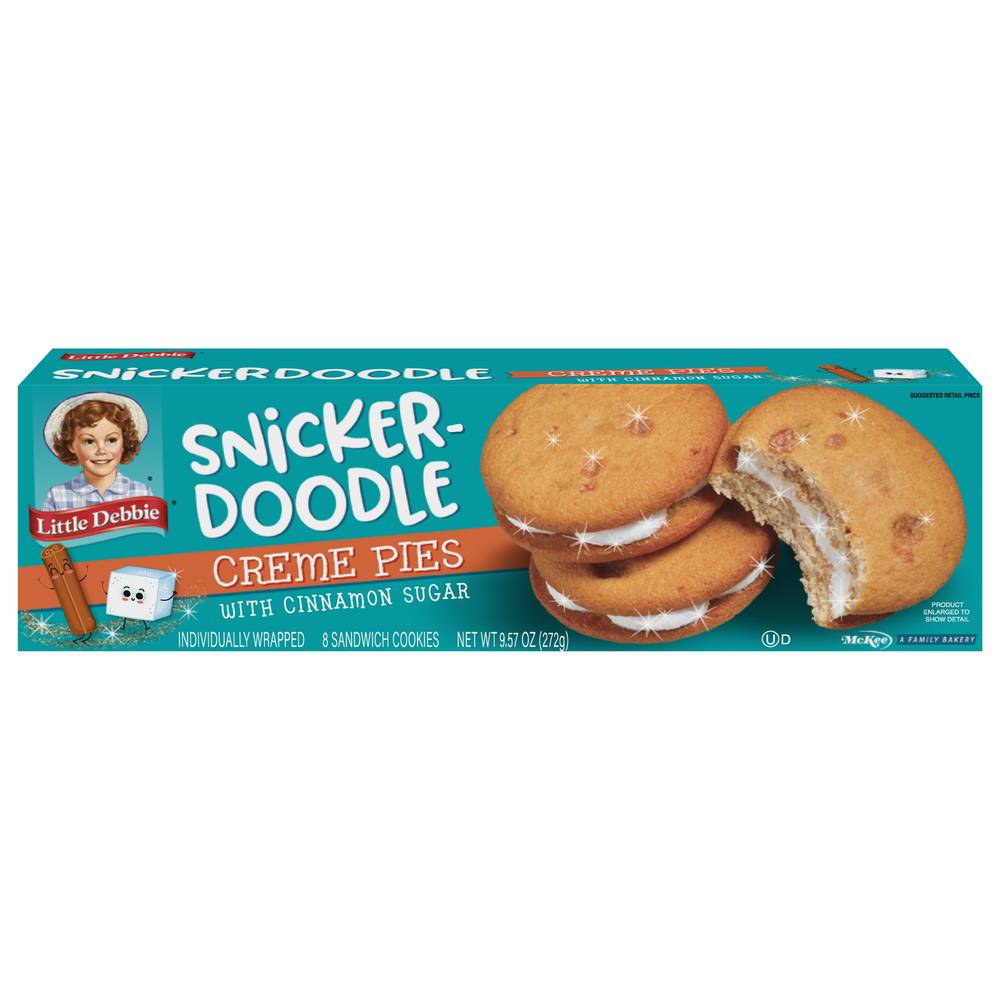 Little Debbie Snicker-Doodle Creme Pies Sandwich Cookies, Cinnamon Sugar (9.57 oz)