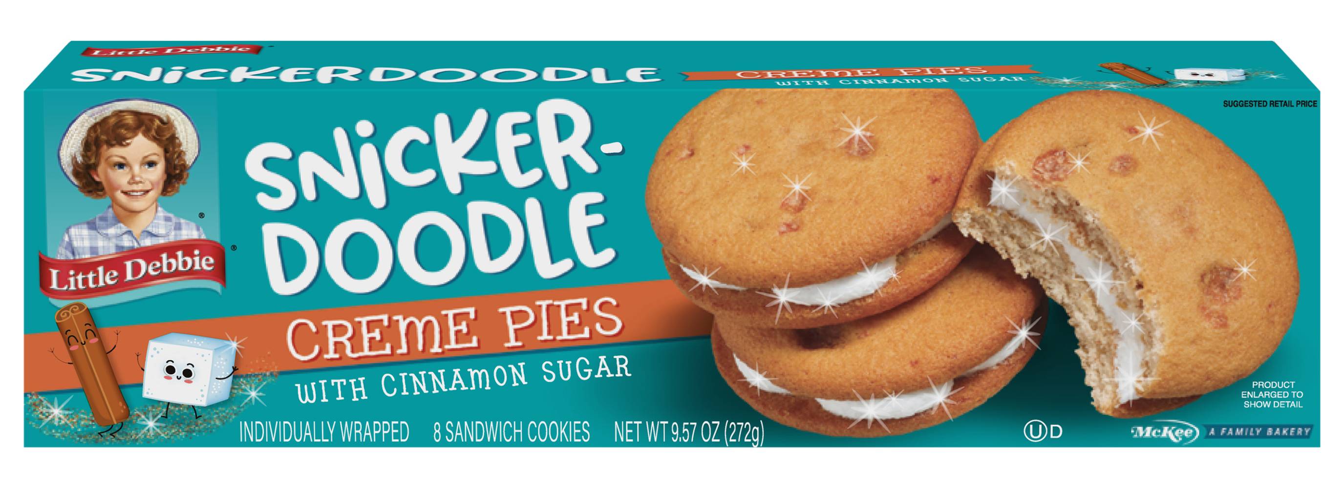 Little Debbie Snicker-Doodle Creme Pies Sandwich Cookies, Cinnamon Sugar (9.57 oz)