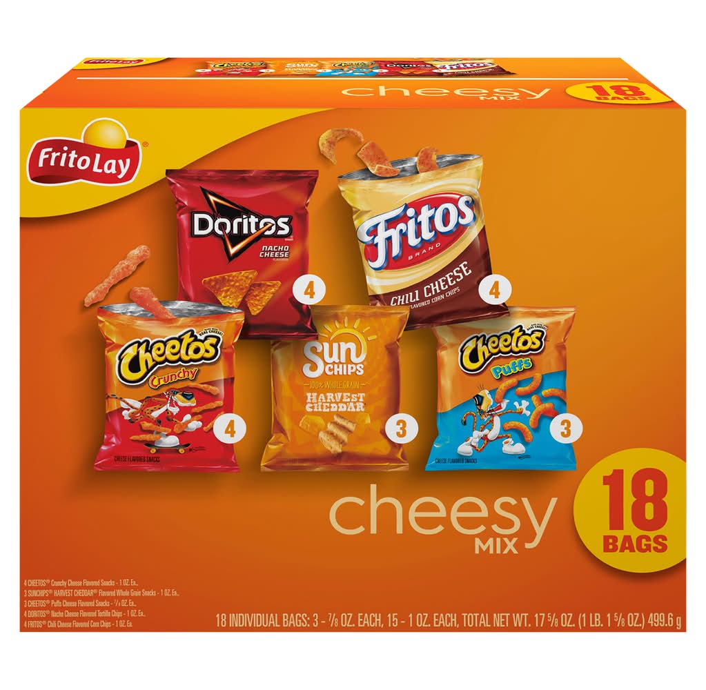 Frito-Lay Cheesy Mix Snacks Variety pack (1.1 lbs, 18 ct)