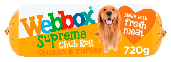Webbox Chicken -Turkey, Supreme Chub Roll 1-7 Years Dog Food (720g)