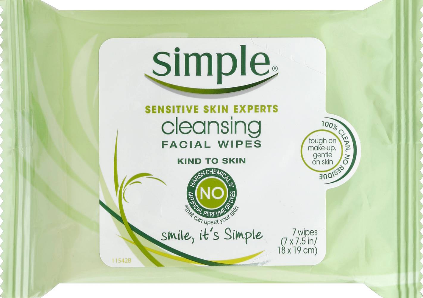 Simple Sensitive Skin Experts Cleansing Facial Wipes (1.8 oz)