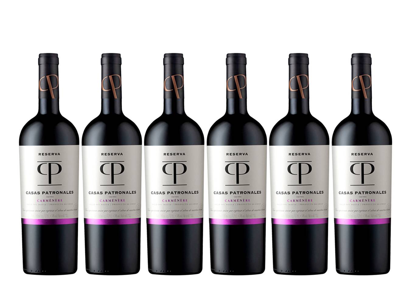 Casas patronales pack 6 vinos reserva carmenere 14° (6 x 750 ml)