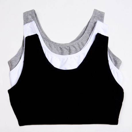 Fruit Of the Loom Tank Style Cotton Built Up Sports Bras (3 units)