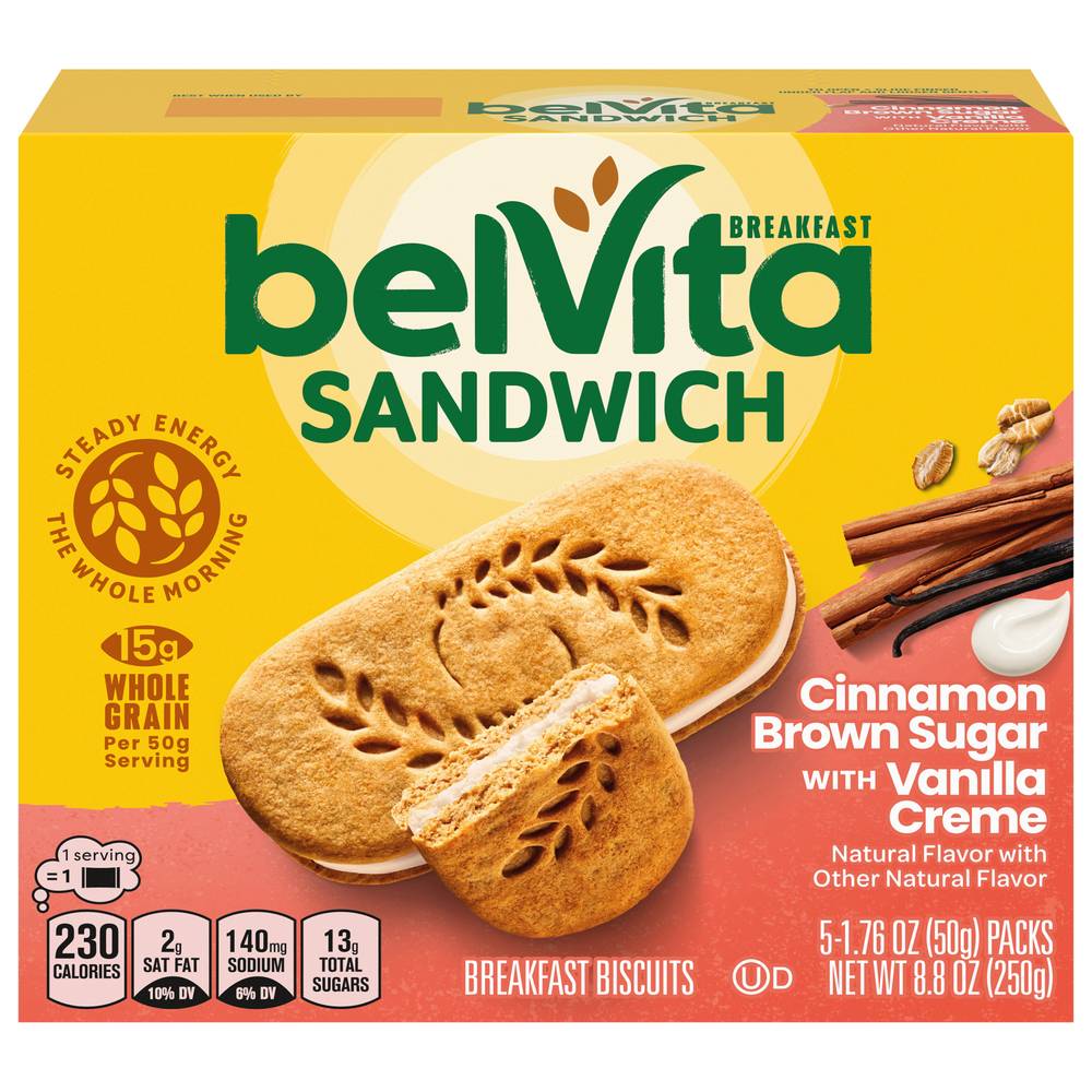 Belvita Cinnamon Brown Sugar Vanilla Creme Sandwich Cookies ( 5ct)