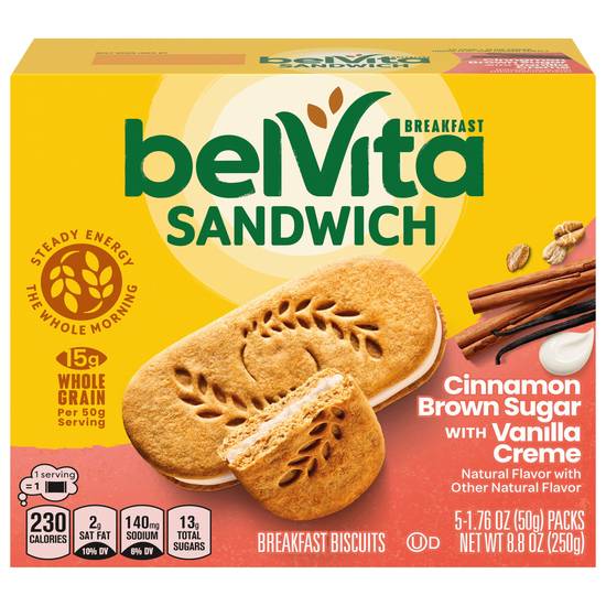 Belvita Cinnamon Brown Sugar Vanilla Creme Sandwich Cookies ( 5ct)