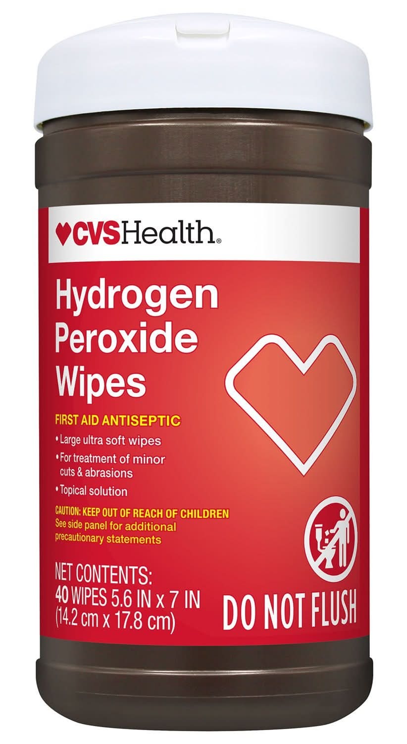 CVS Health Hydrogen Peroxide Wipes, 5.6x7 in (40 ct)