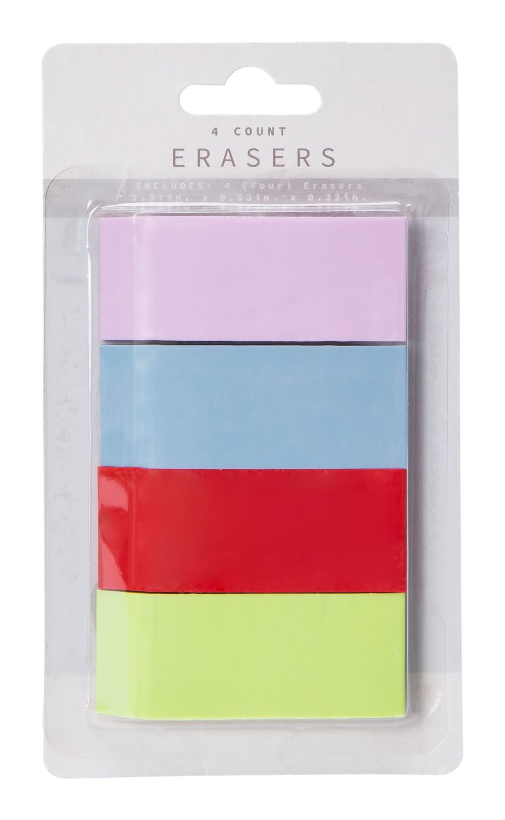 Colorful Erasers 4-Count Set Assorted Colors2