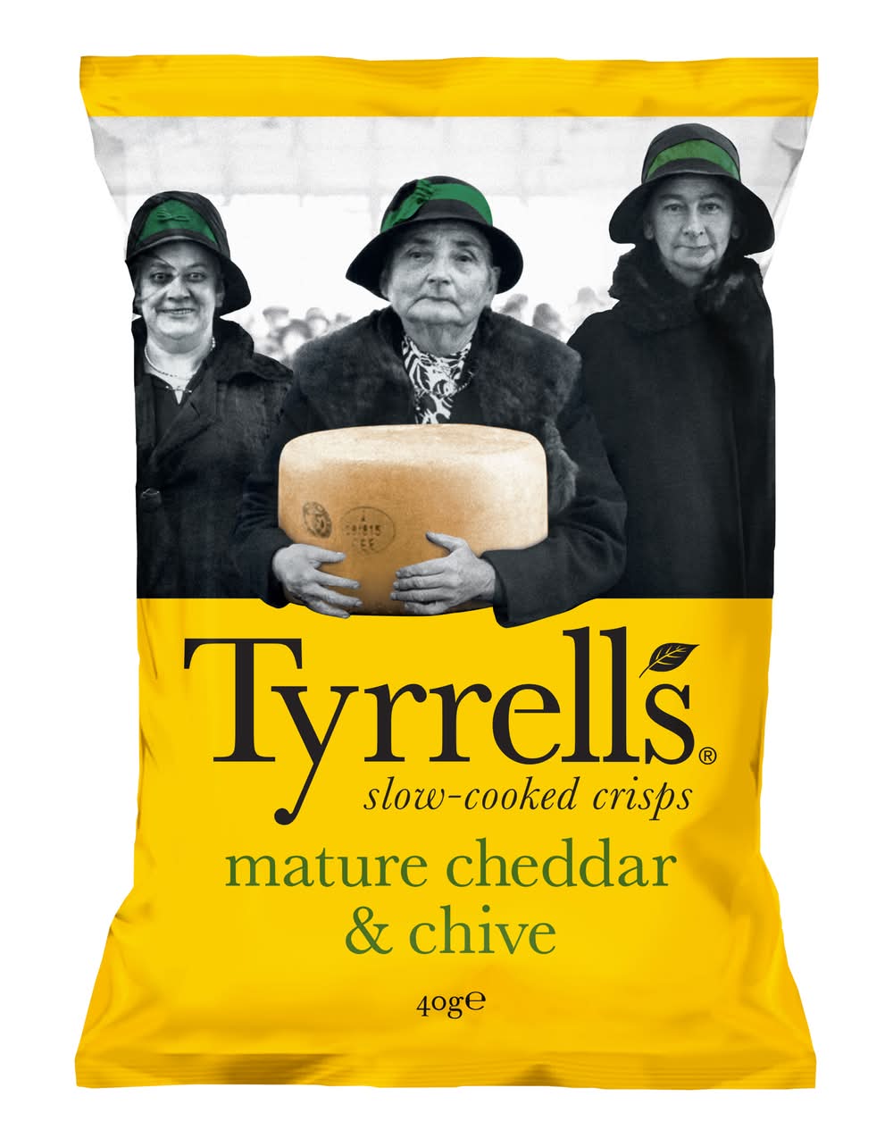 Tyrrell's - Chips de pommes de terre, mature cheddar - ciboulette (40g)