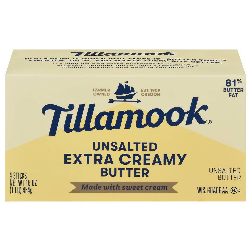 Tillamook Extra Creamy Unsalted Butter With Sweet Cream