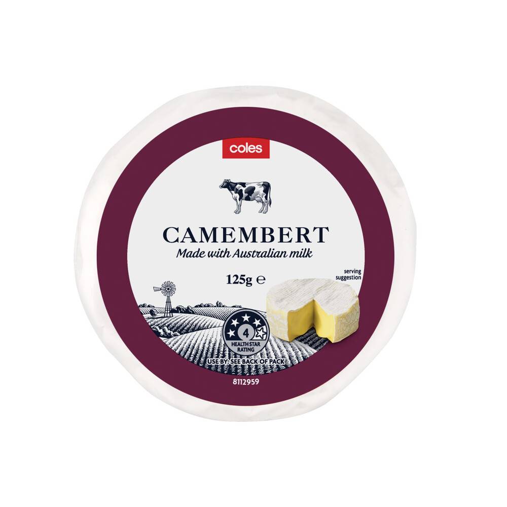 Coles Dairy Cheese Camembert Wrapped 125g
