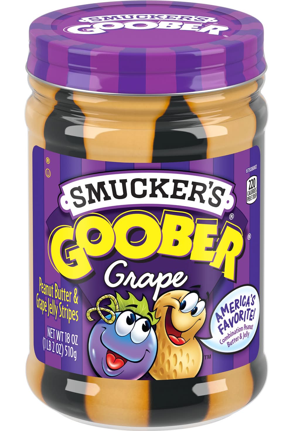 Smucker's Goober Jelly Stripes, Peanut Butter & Grape (18 oz)