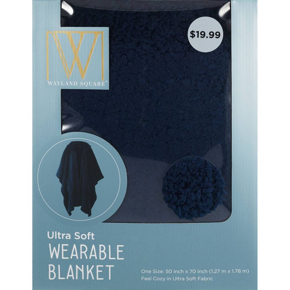 Wayland Square Ultra Soft Wearable Blanket, Navy