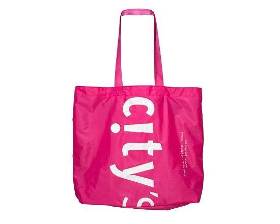 CITYSUPER 可摺疊側肩購物袋 - 粉紅色(乾貨)^301531162