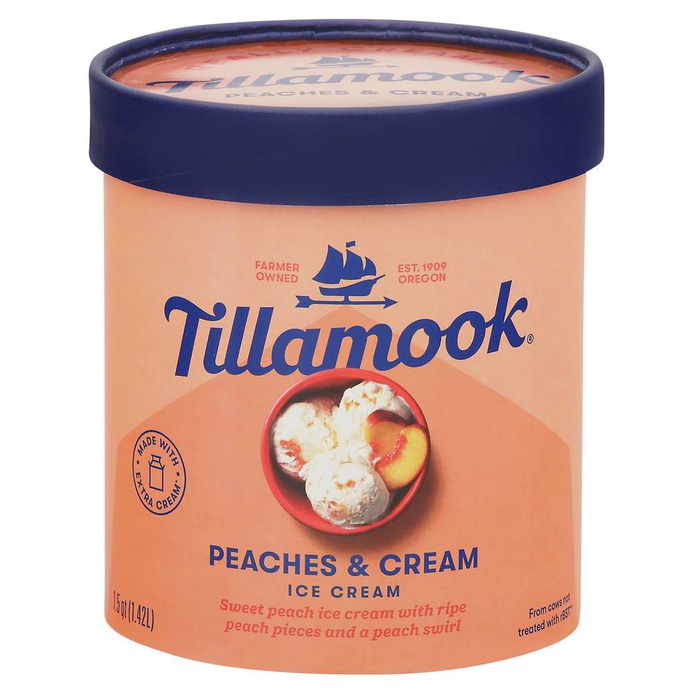 Tillamook Peaches and Cream Ice Cream (1.5 qt)