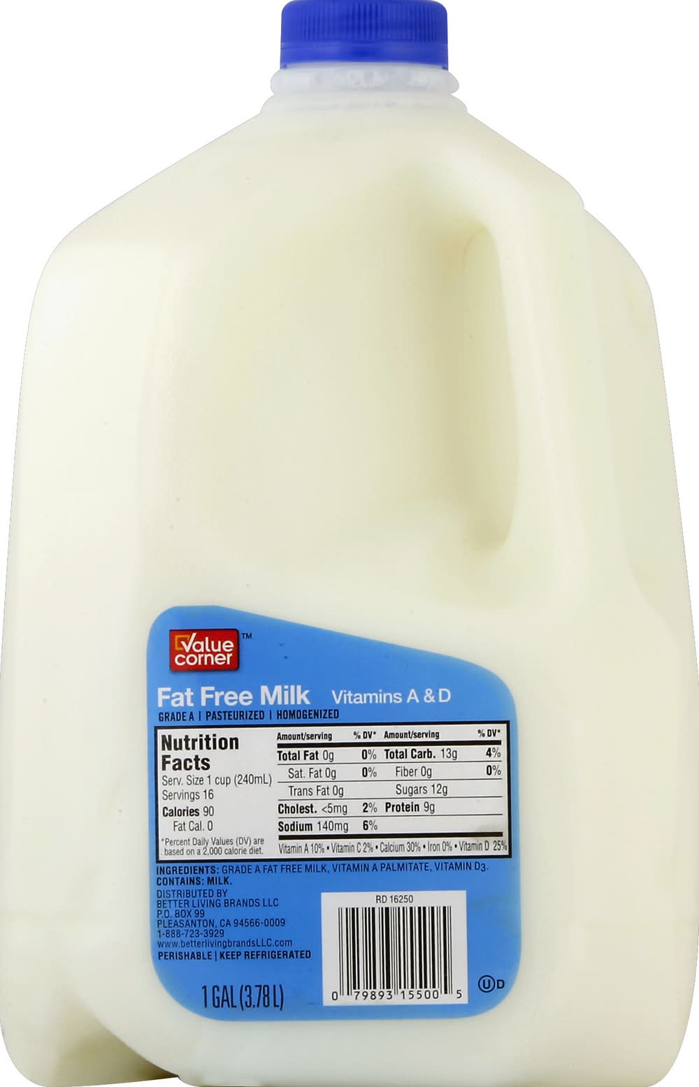 Value Corner Fat Free Milk (128 fl oz)