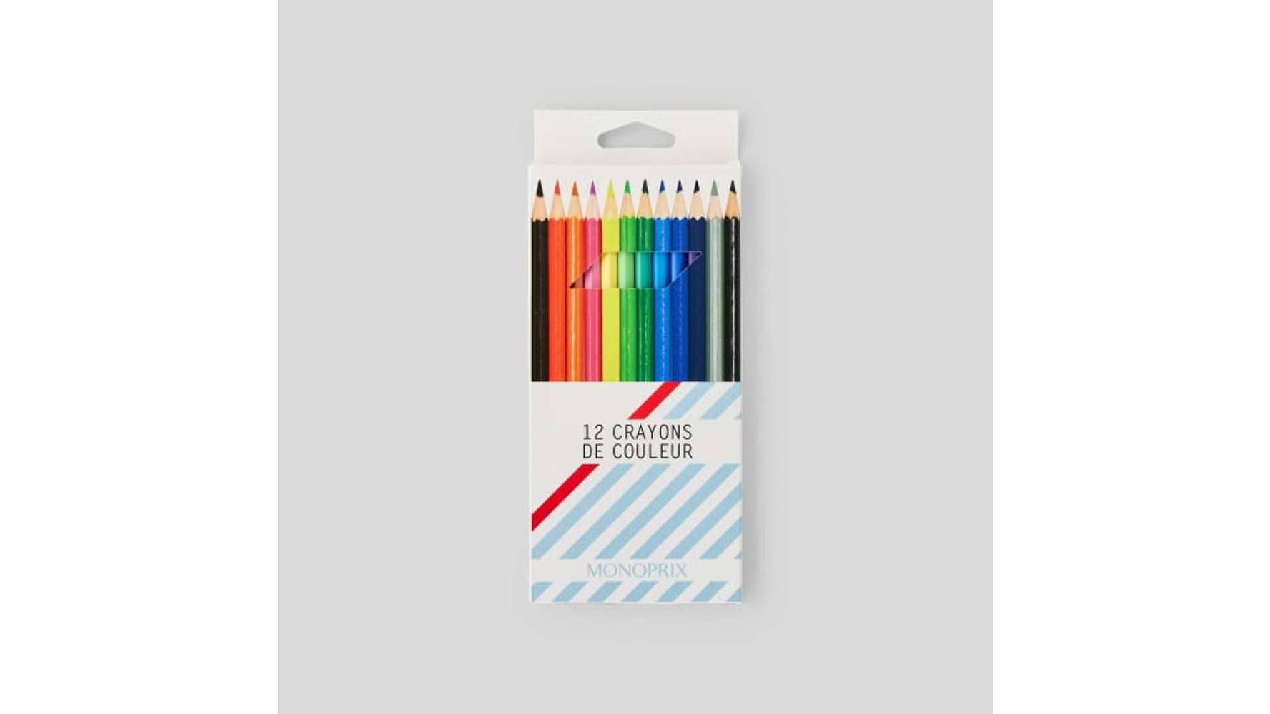 MONOPRIX 12 crayons de couleurs L'assortiment de 12 crayons