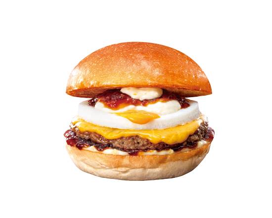 【単品】和風半熟月見 絶品チーズバーガー Japanese-Style Ultimate Cheeseburger with Soft-Boiled Egg