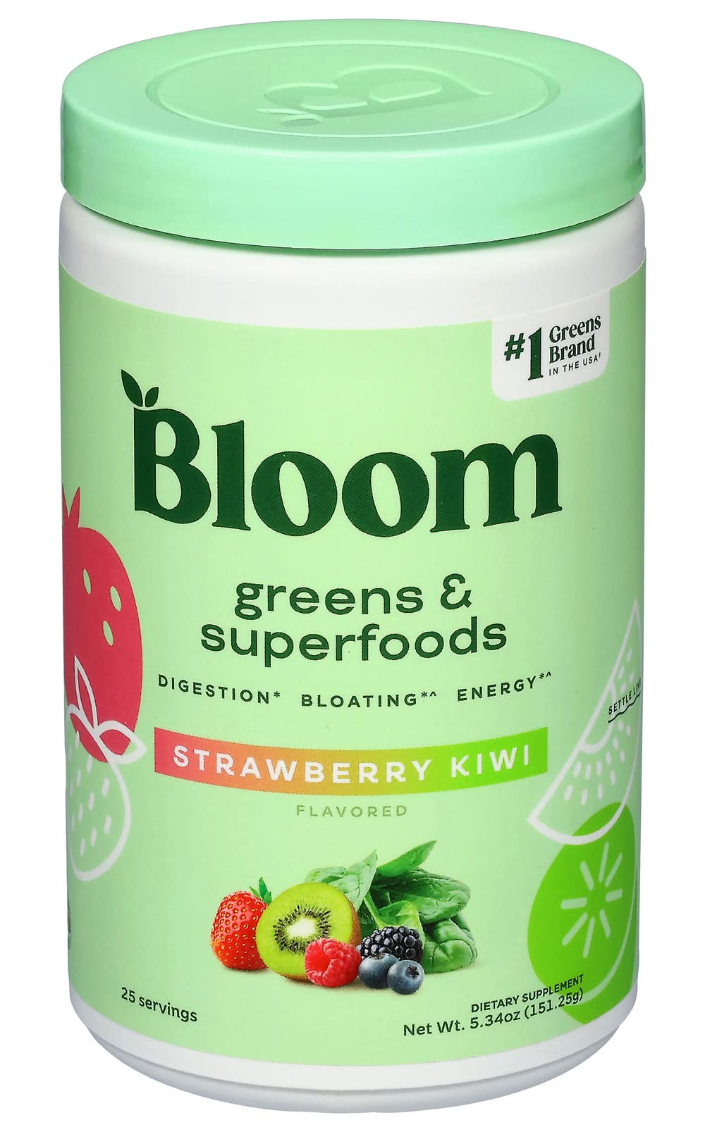 Bloom Greens & Superfoods Dietary Supplement, Strawberry Kiwi (5.32 oz)
