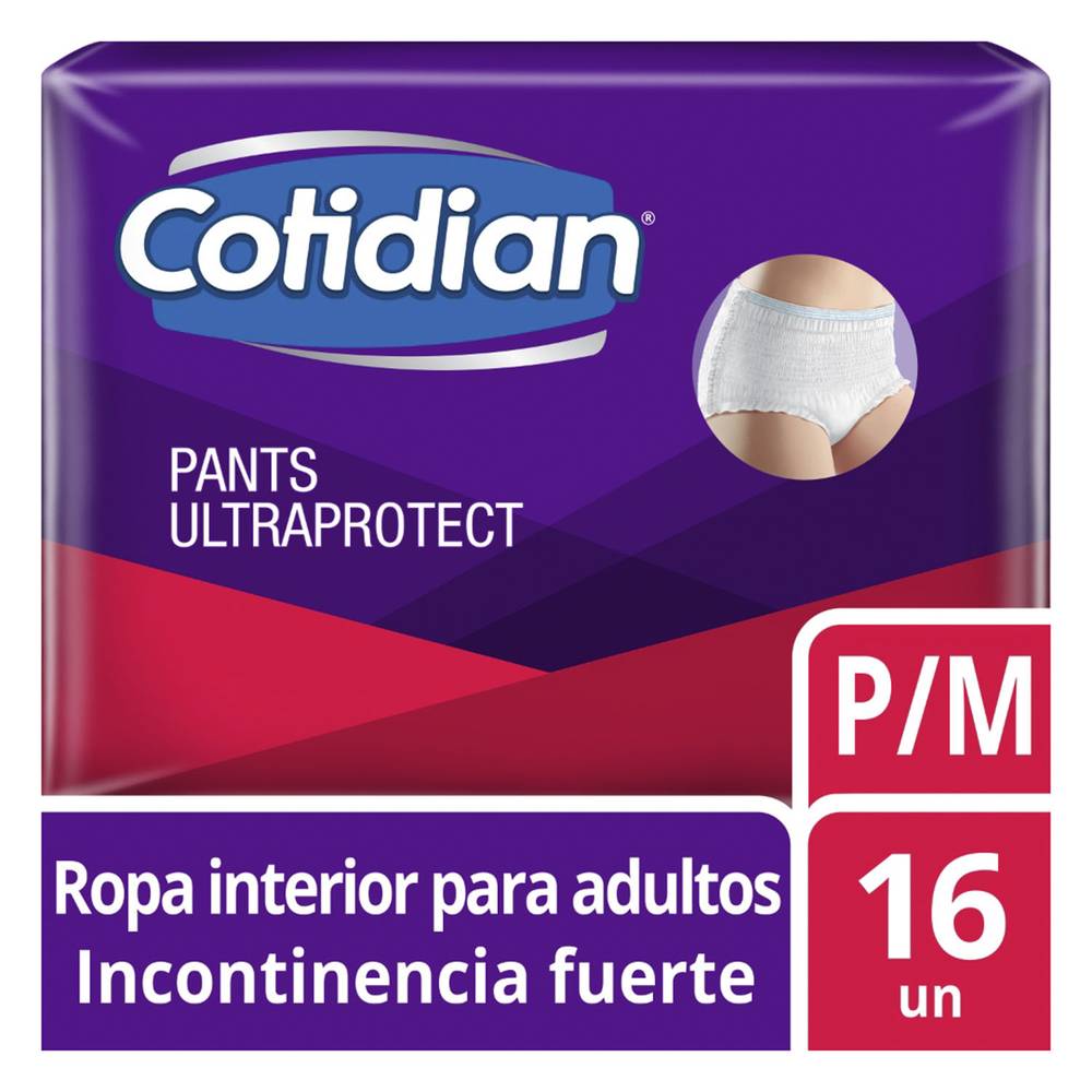 Cotidian pañal adulto pants ultraprotect (16 un) (p-m)