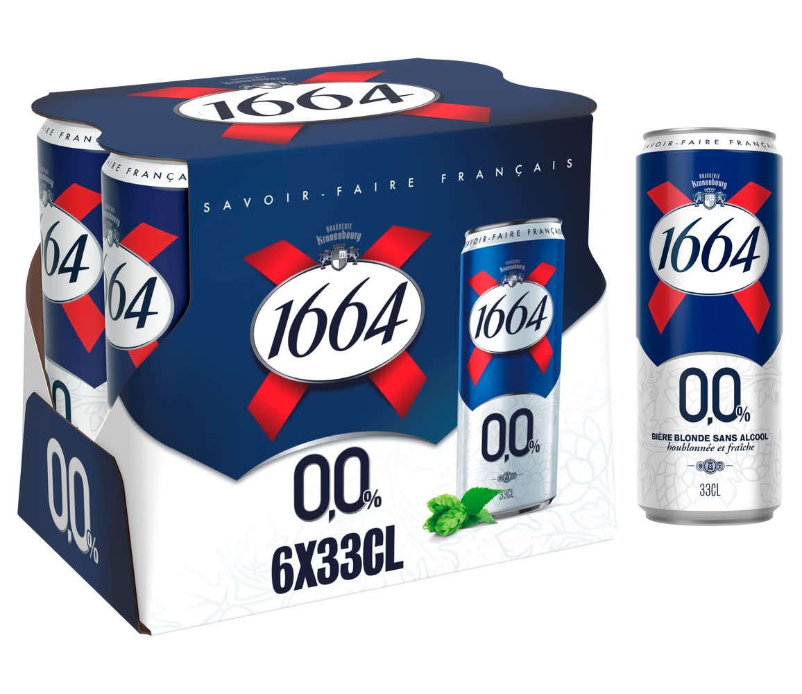 1664 - Bière blonde sans alcool (6 x 330ml)