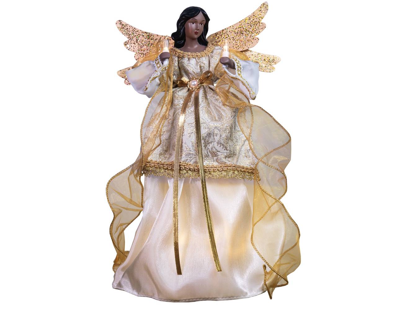 GE 14-in Angel White/Gold White Christmas Tree Topper | 92024LO