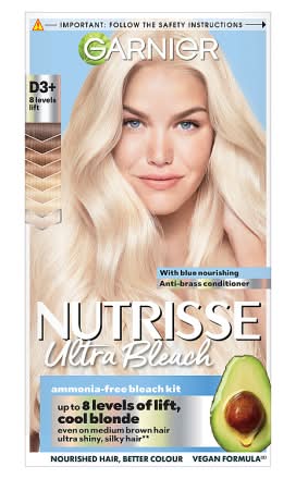 Garnier D+++ Bleach Maximum Lightener, Nutrisse Ultra Blonde Permanent Hair Dye (140g)