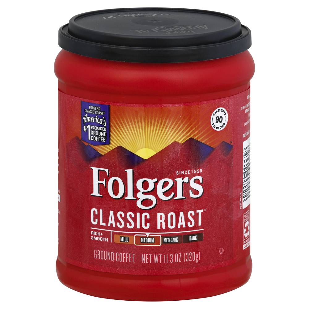 Folgers Medium Classic Roast Ground Coffee, Mocha (11.3 oz)