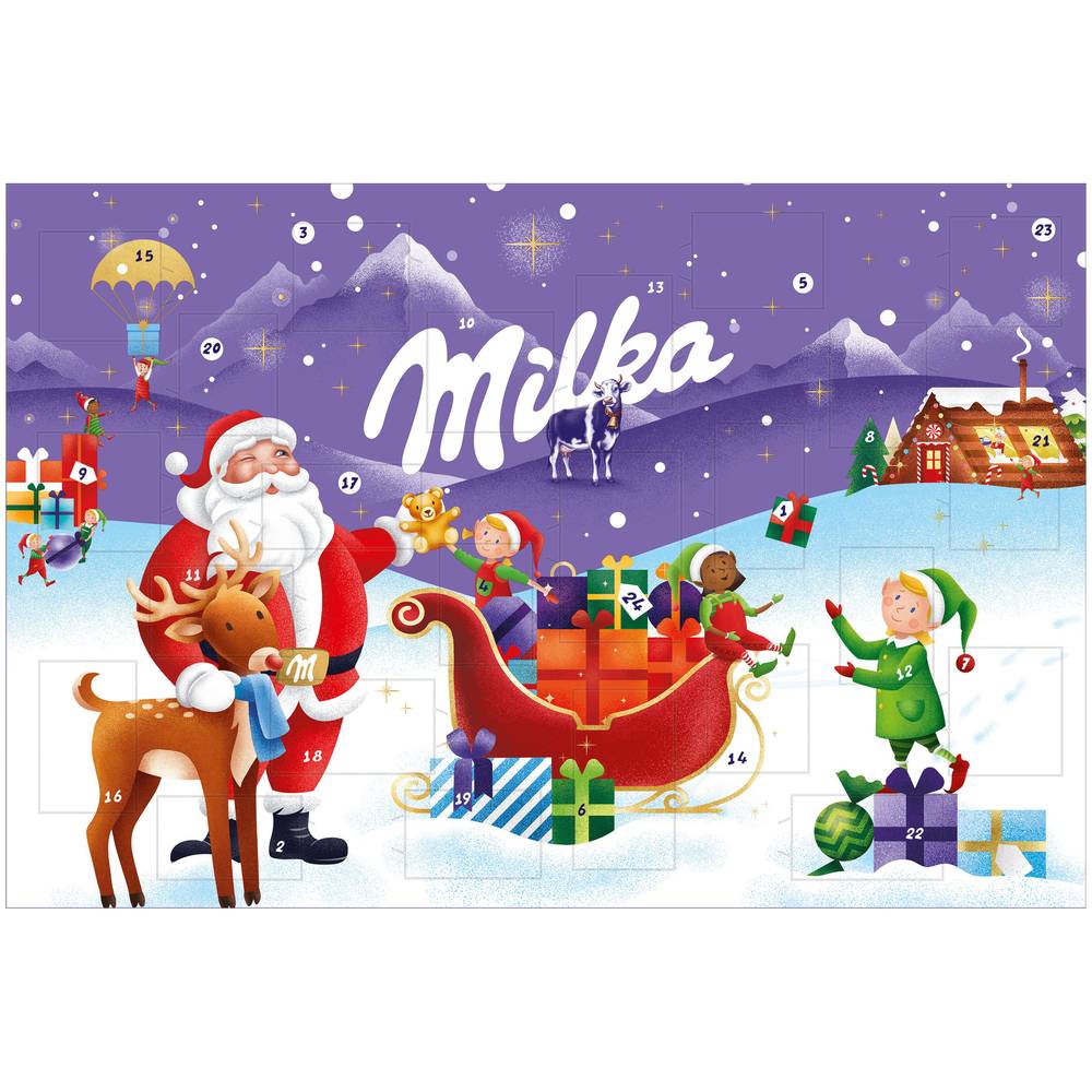 Milka - Calendrier de l'avent chocolat au lait du pays alpin (200g)