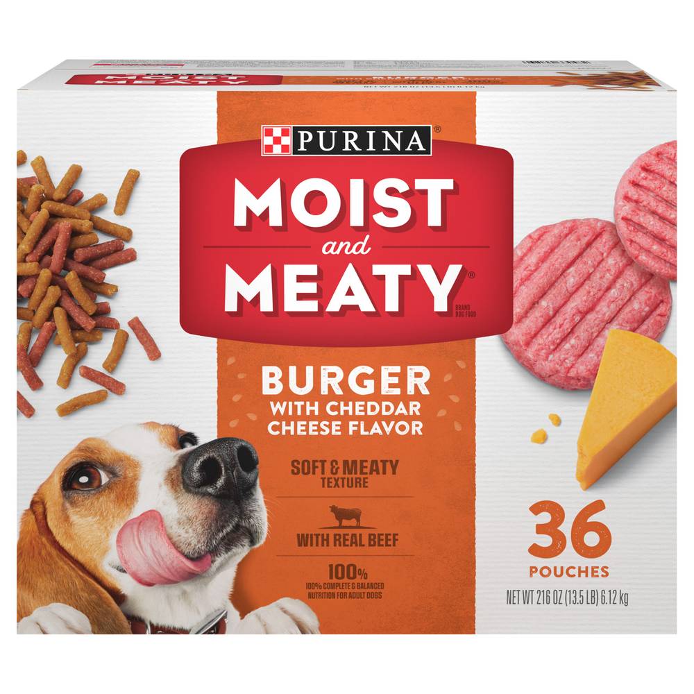 Moist & Meaty Purina Burger With Cheddar Cheese Flavor Dog Food (13.5 lbs)