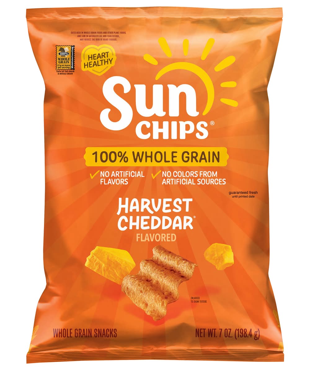 Sun Chips 100% Whole Grain Snacks, Harvest Cheddar (7 oz)