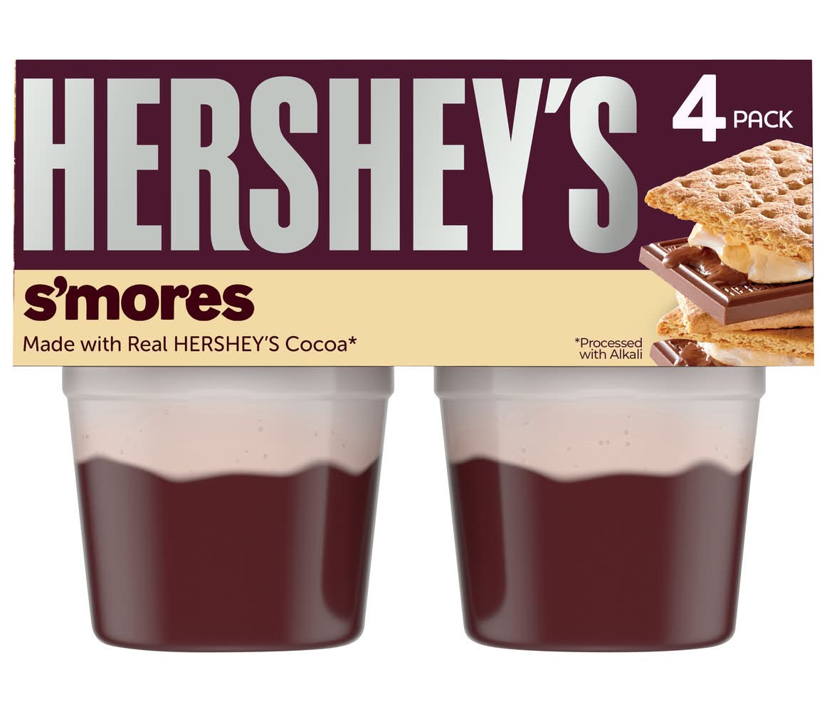 Hershey's S'mores Ready-To-Eat Pudding Snacks With Milk & Real Cocoa Cups (13.1 oz)