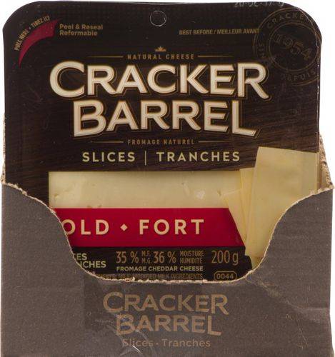 Cracker barrel tranches de fromage cheddar blanc fort (200g) - old white cheddar cheese slices (200 g)