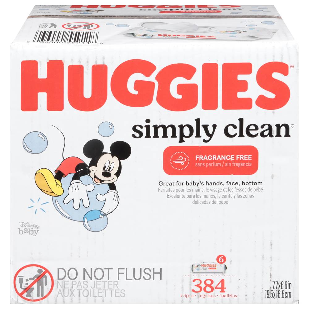 Huggies Simply Clean Unscented Baby Wipes (6 ct )