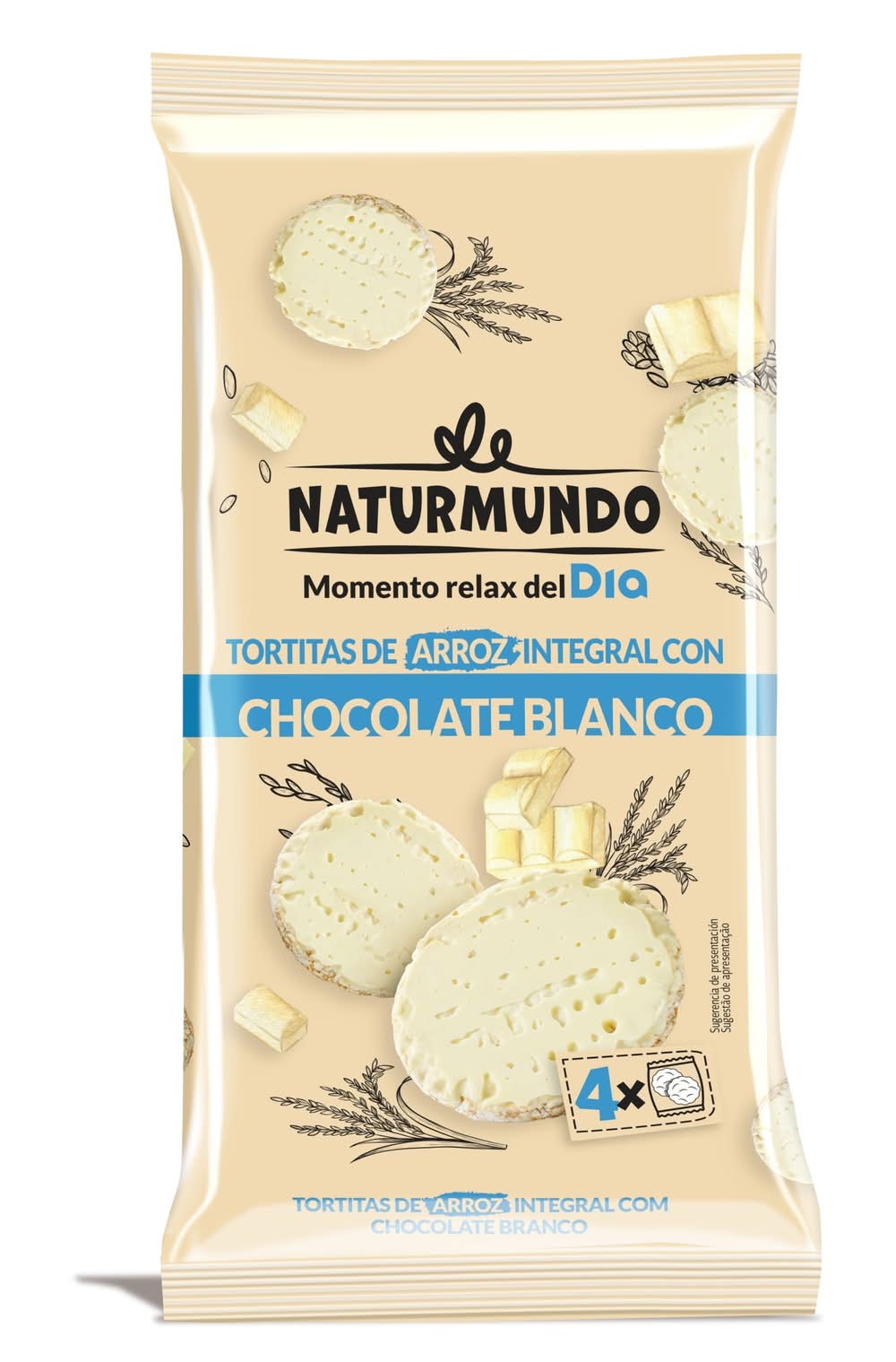 Tortitas De Arroz Integral Con Chocolate Blanco Naturmundo De Dia Bolsa 130 G
