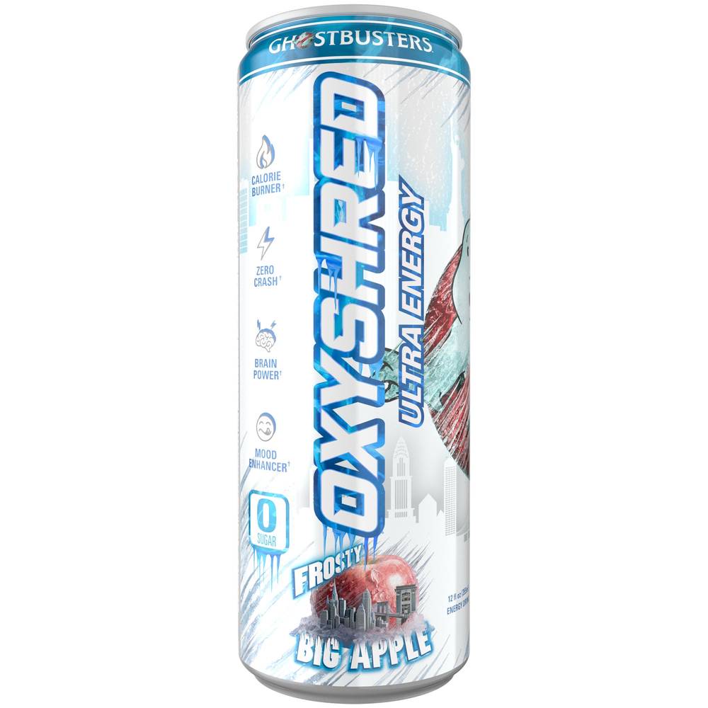 Oxyshred Energy Drink With L-Carnitine - Ghostbusters Frosty Big Apple (12 Drinks, 12 Fl. Oz. Each)