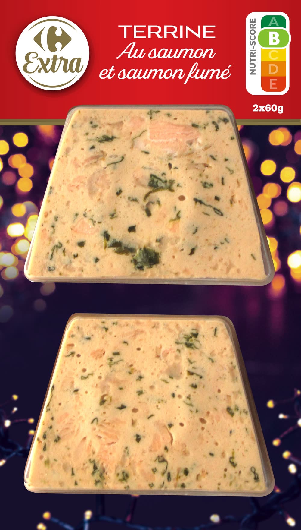 Carrefour Extra - Terrine saumon et saumon fumé (120g)