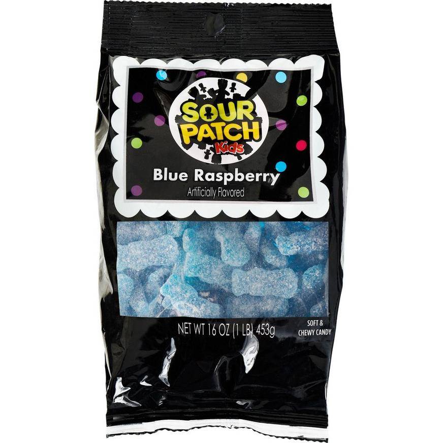 Sour Patch Kids Soft & Chewy Candy, Blue Raspberry, Blue (16 oz)