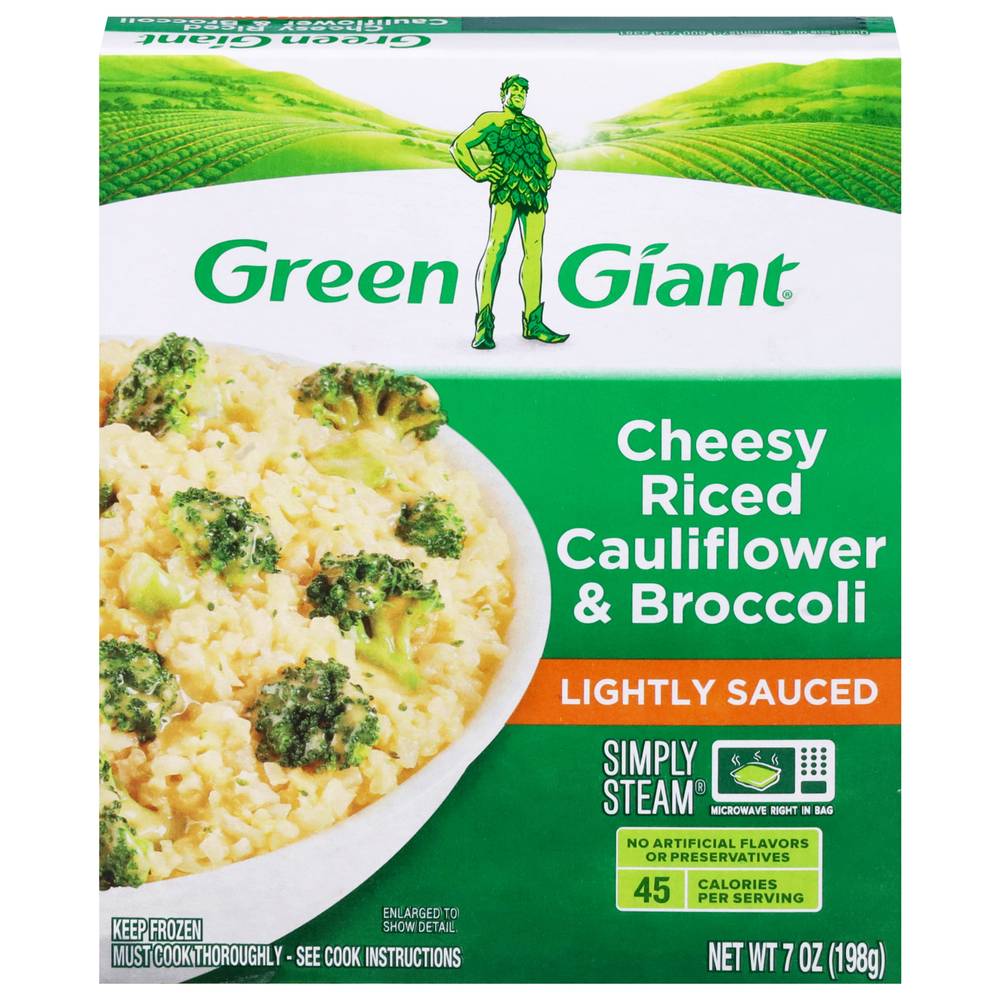 Green Giant Simply Steam Riced Cauliflower Broccoli Florets & Cheese Sauce (7 oz)