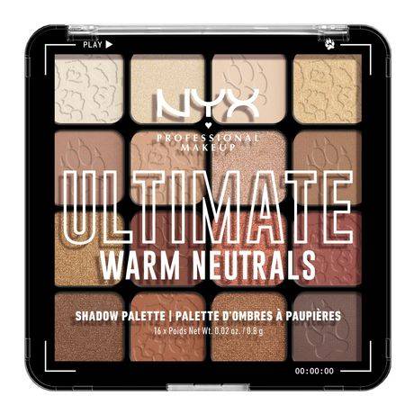 NYX Professional Makeup 16 Shades Ultimate Shadow Palette, 05 Warm Neutrals (0.8 g)