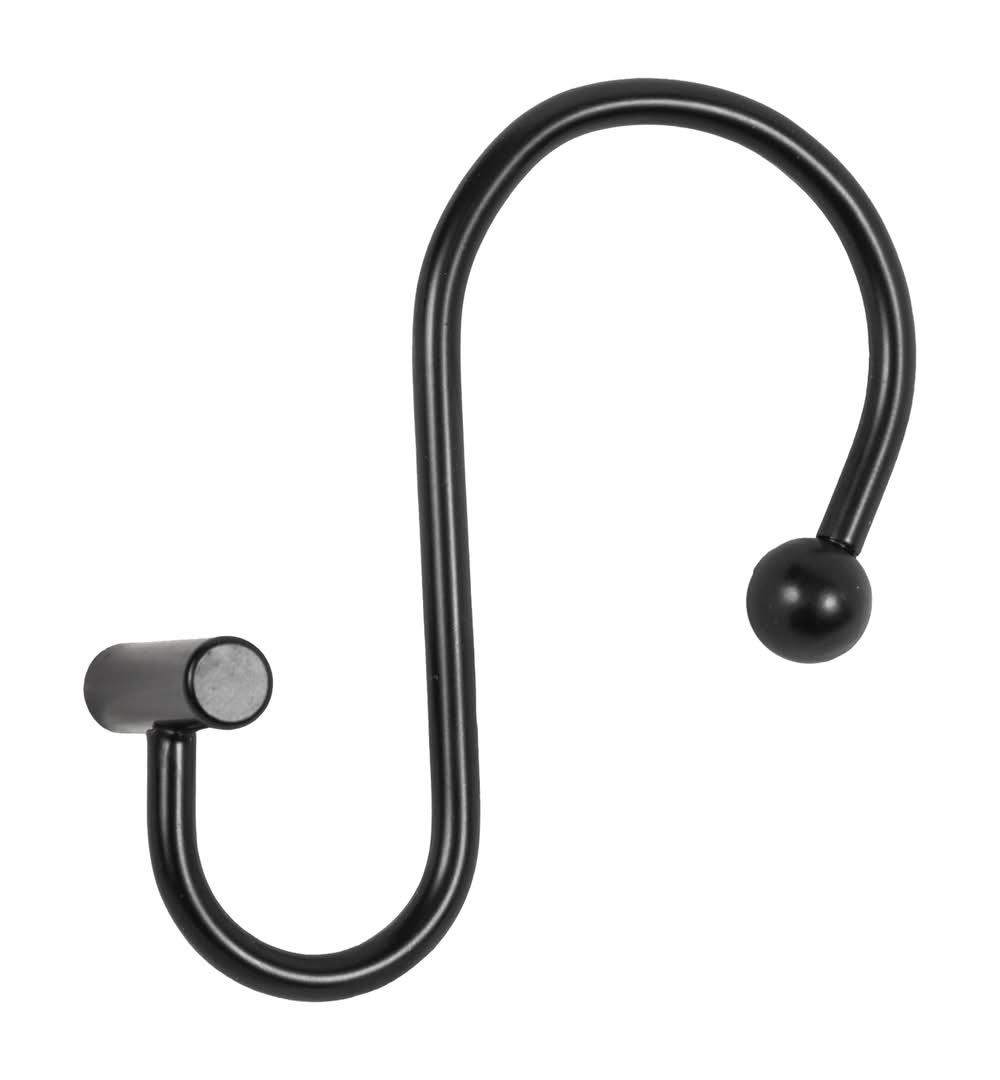 allen + roth Black Steel Single Shower Curtain Hooks 12 -Pack