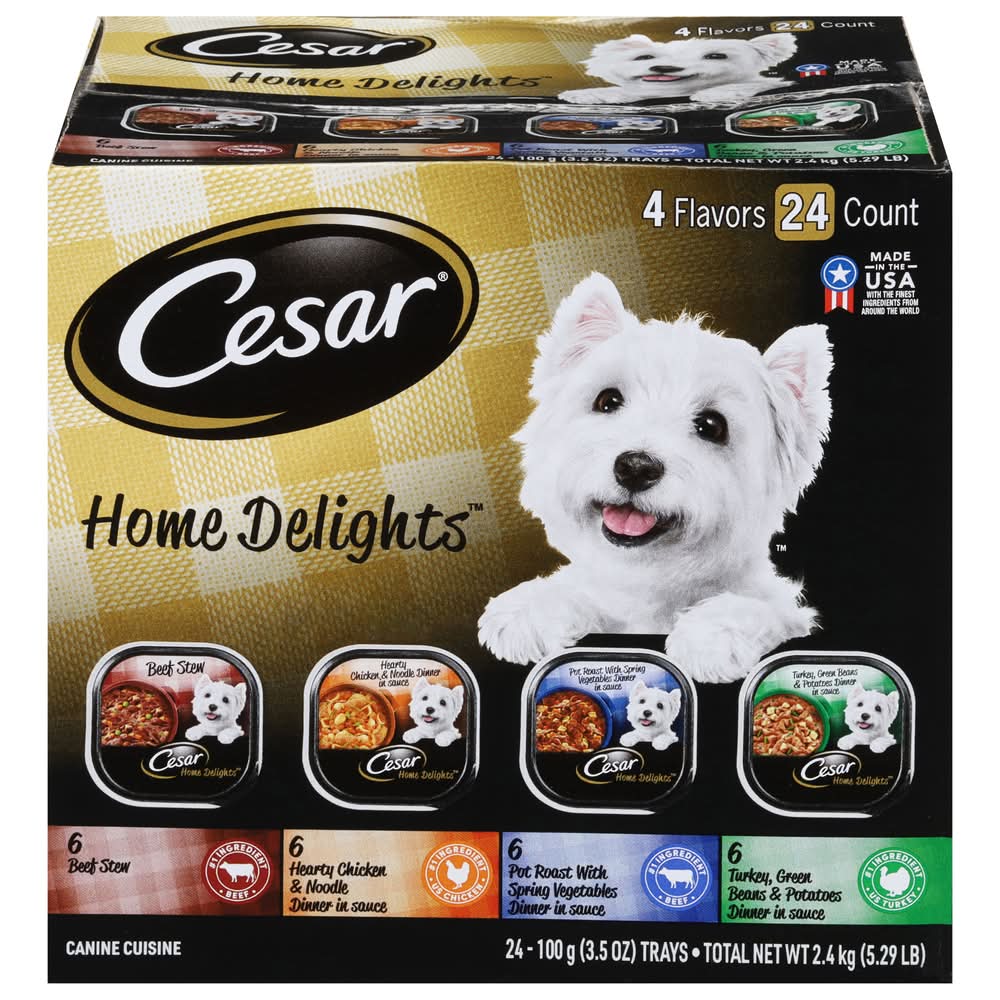 Cesar Home Delights Wet Dog Food, Assorted (24 x 3.5 oz)