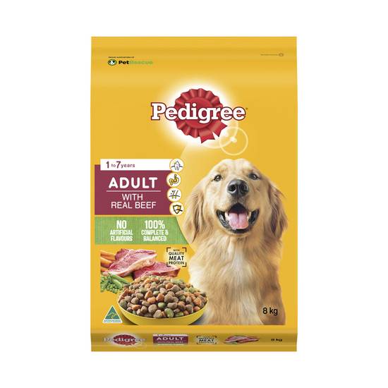 Pedigree Adult Dry Dog Food with Real Beef 8kg