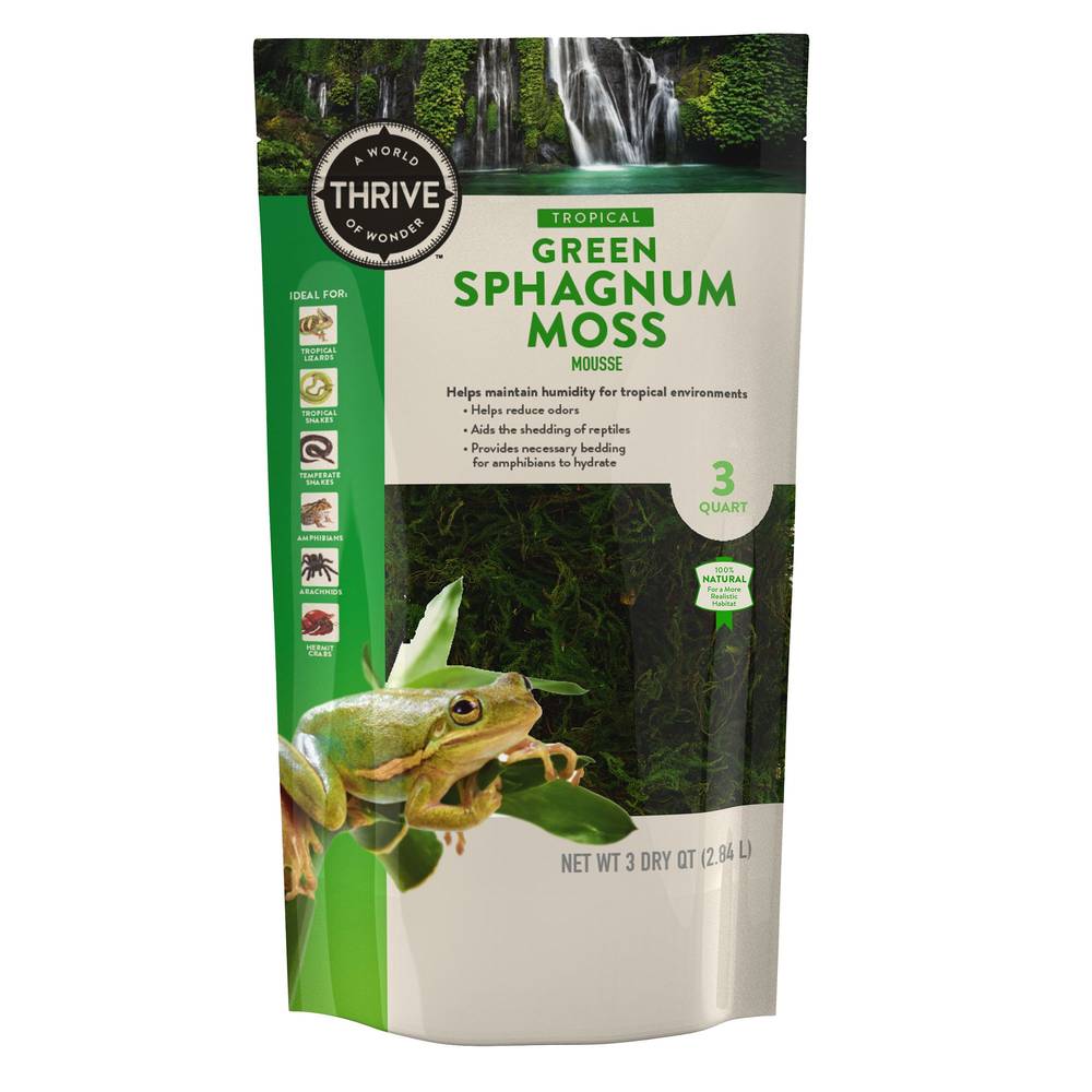 Thrive Tropical Reptile Green Sphagnum Moss (Size: 3 Qt)
