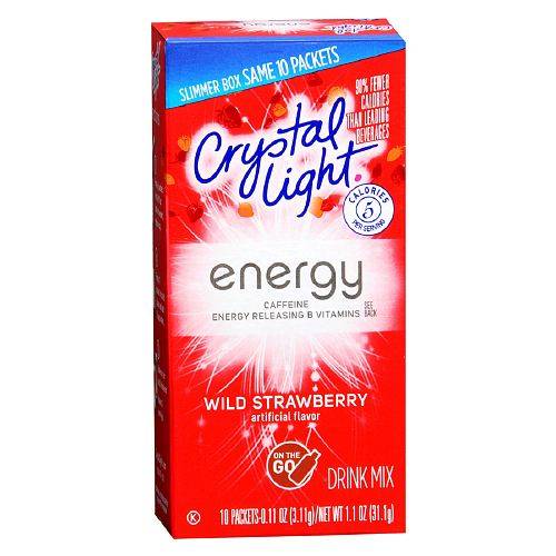 Crystal Light Energy Drink Mix Powder Strawberry - 0.11 oz x 10 pack